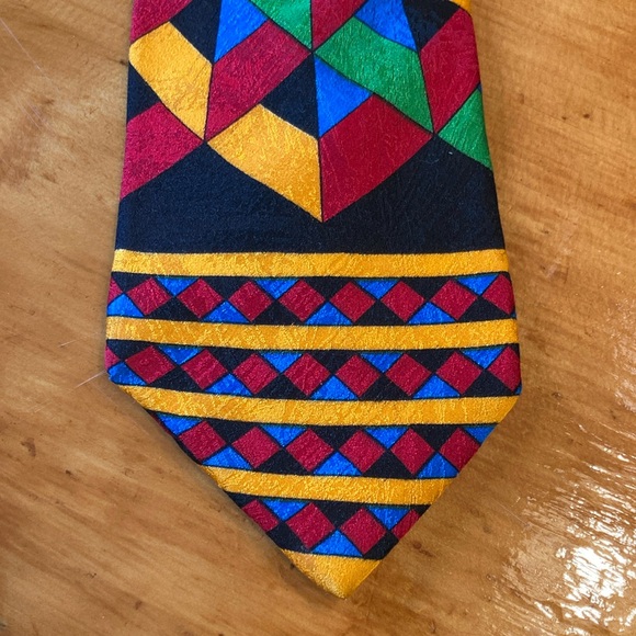 Rush Limbaugh No Boundaries Geometric Multi-Color Silk Neck Tie - Picture 3 of 12